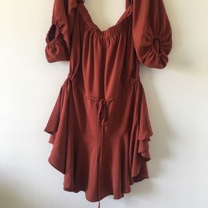 Shona Joy core off shoulder mini dress